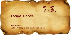 Tompa Bence névjegykártya